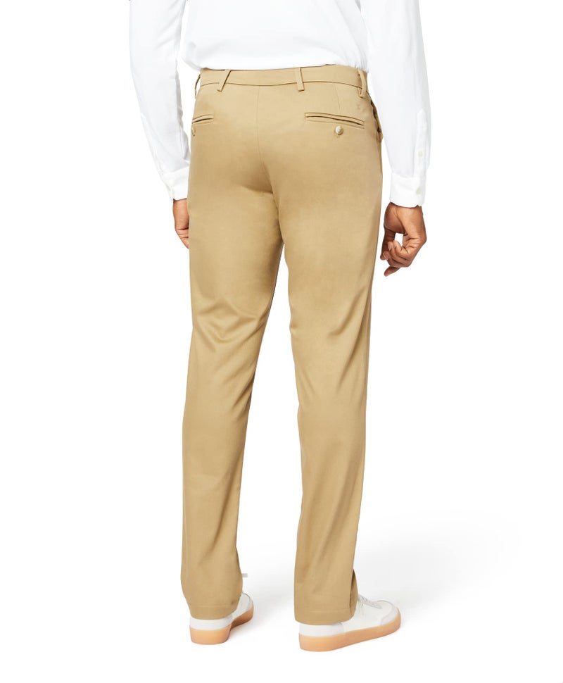 DOCKERS بنطلونات دوكرز للرجال بتصميم رياضي من قطن لاكس المرن، كاكي بريطاني جديد، 32W x 32L - Image 3